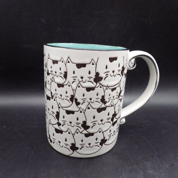 Cat Mug/ Spectrum Designs/ White & Black Cats/ Blue Inside - Picture 2 of 5